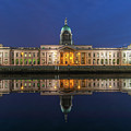 Custom House Reflection In The River Liffey, Dublin, Ireland