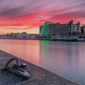 Sunset View Along The Liffey Towards Samuel Beckett Bridge, Dublin, Ireland